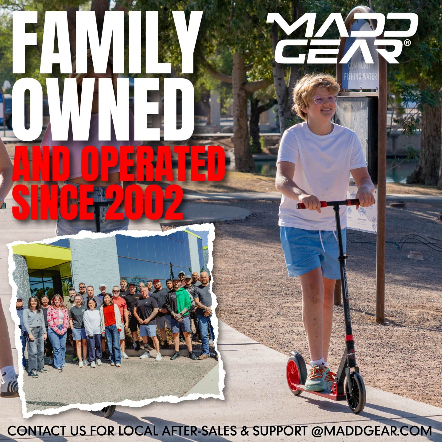 Детская игрушка Madd Gear Scoot 200 Folding 200mm Wheels Kick Scooter, 220 lbs Capacity, от 8 лет, цвет: Чёрный красный — фото 9