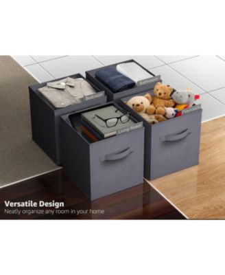 6 Pack 13 Inch Foldable Storage Cubes with Handles- for Organizing Home, Shelves, Nursery, Playroom, Closet and More