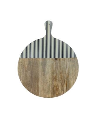 Natural Mango Wood Cutting Board With Stripe Accent 22.75"h