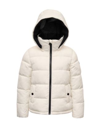 Michael Kors sherpa shops collar quilted coat.