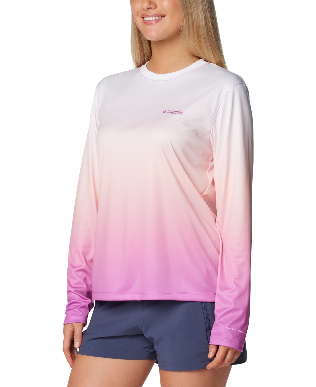 Columbia Pfg Women's Super Tidal Performance Fishing Tee - Rookery Palms Fade