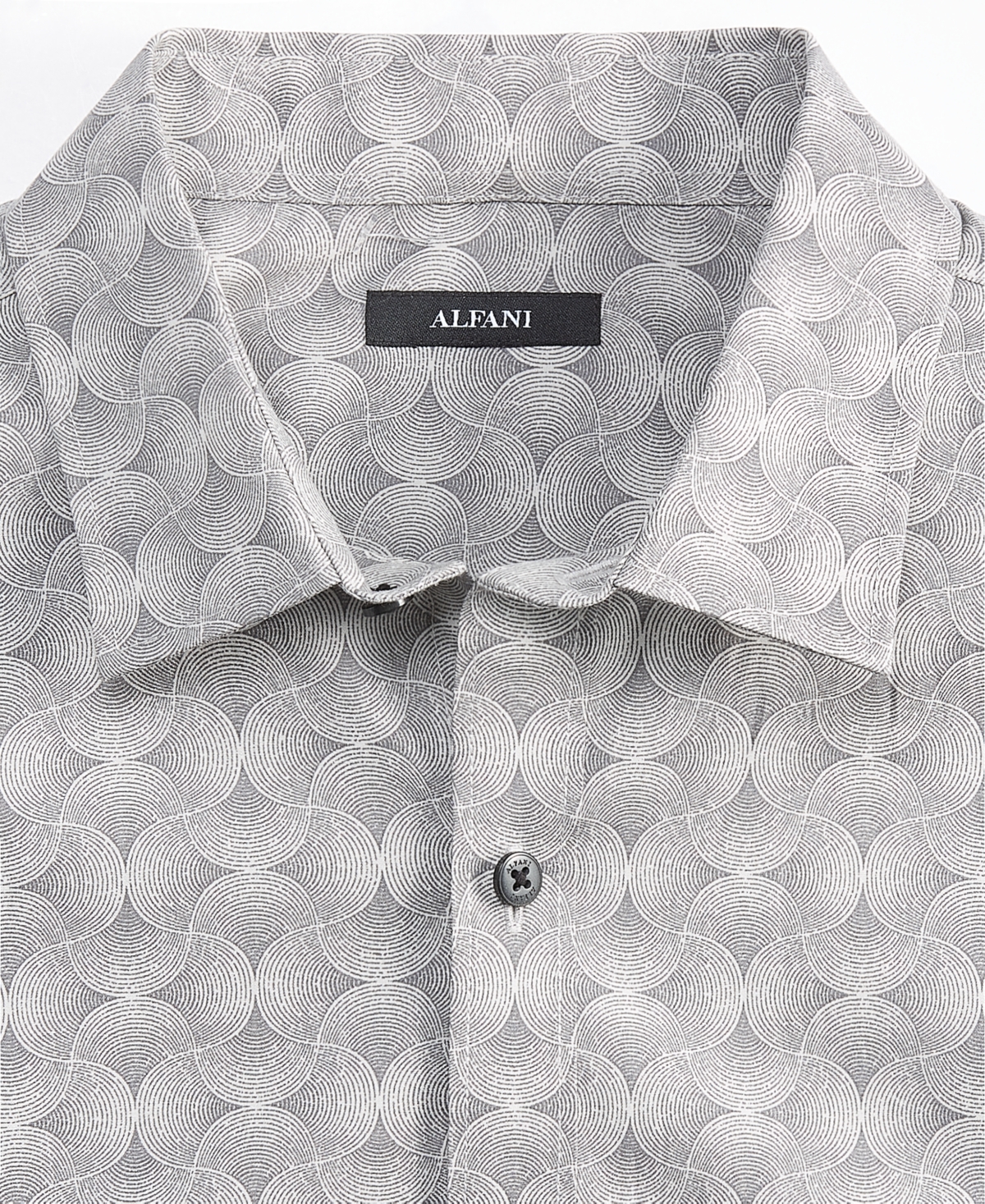 Alfani Men's Stretch Zen Garden Print Long-Sleeve Button-Down Shirt, Created for Macy's