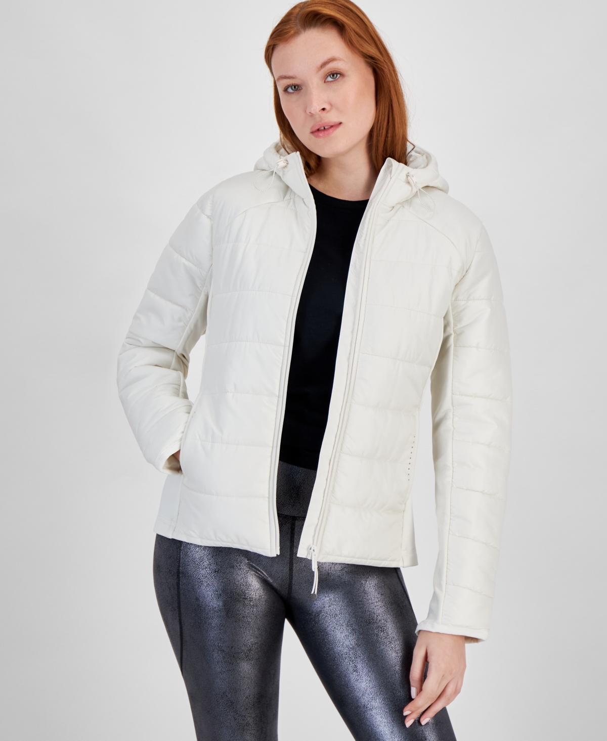 Id Ideology Women's Hooded Puffer Jacket, Created For Macy's In Tofu