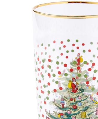 Christmas Tree Polka Dot Highball Glasses, Set of 4