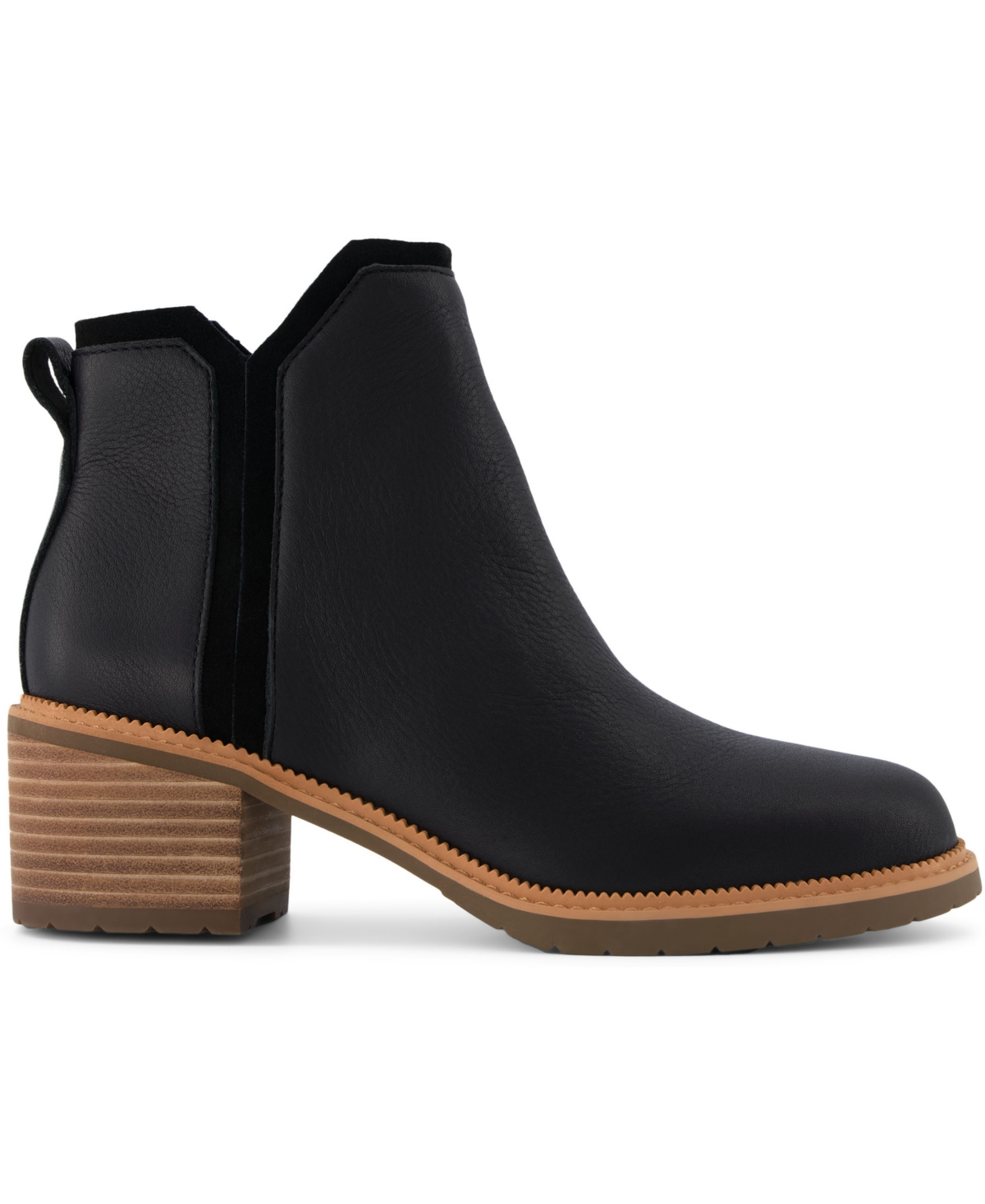 TOMS WOMEN'S HAILEY BLOCK HEEL NUBUCK LEATHER BOOTIES 