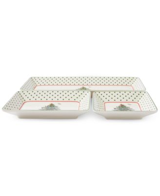 Christmas Tree Polka Dot 3 Piece Nesting Tray