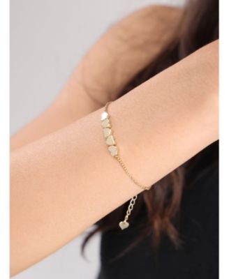 Sweet Heart Chain Bracelet in 14K Gold, 6.5 in adj to 7.5 in, approx. 2.8 grams