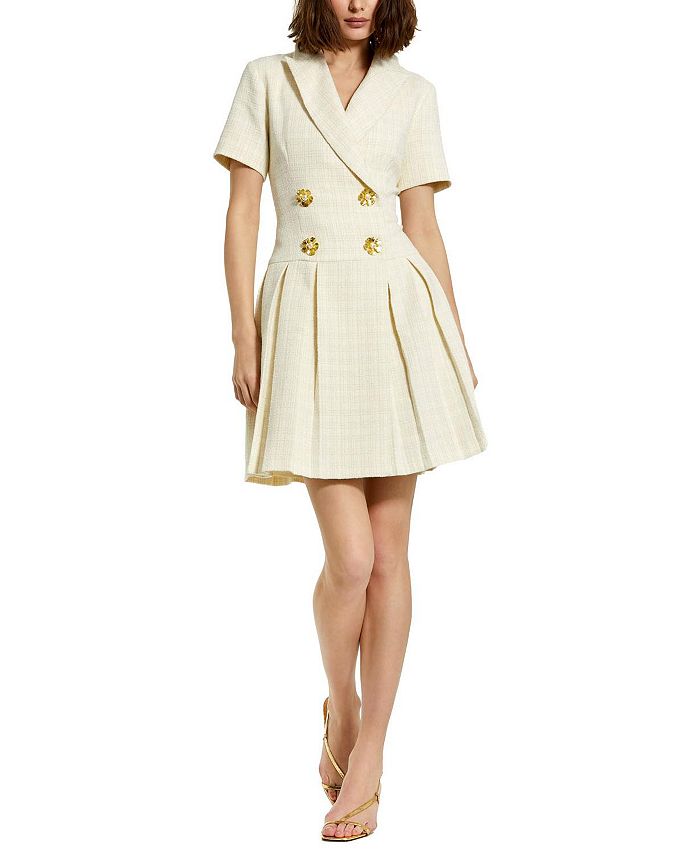 Mac Duggal Women's Tweed Short Sleeve Blazer Mini Dress - Macy's
