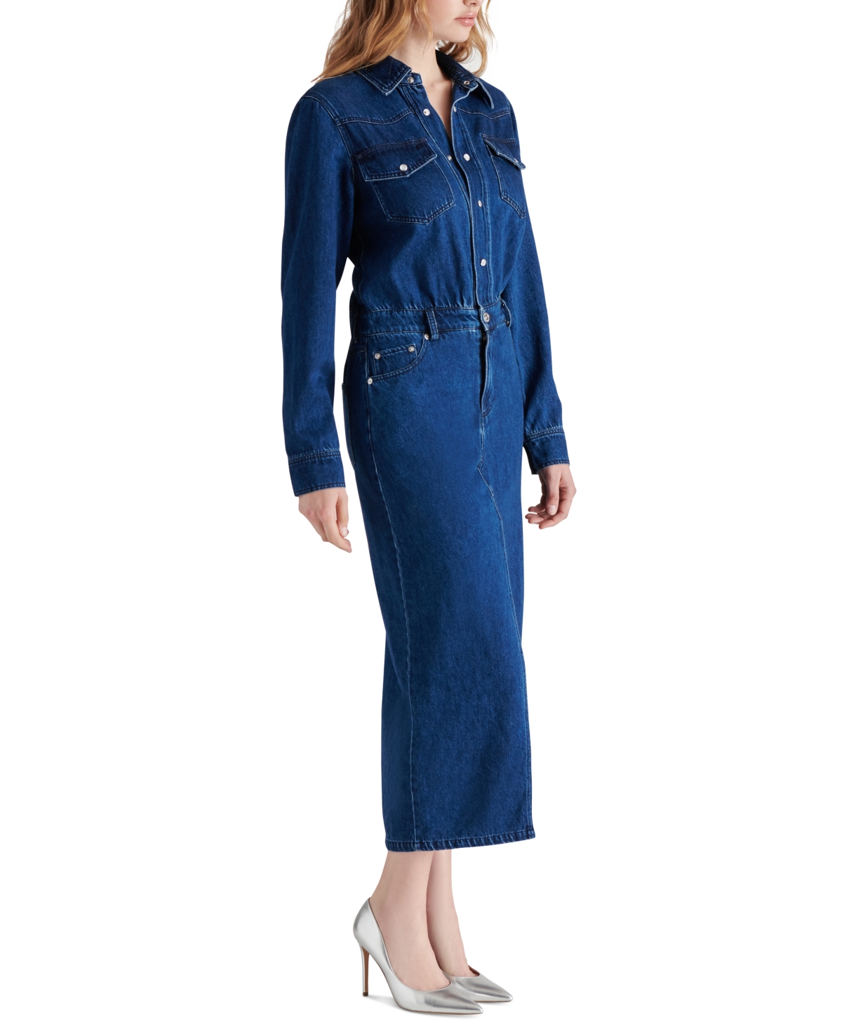 Steve Madden Women's Dakoda Denim Maxi Shirtdress