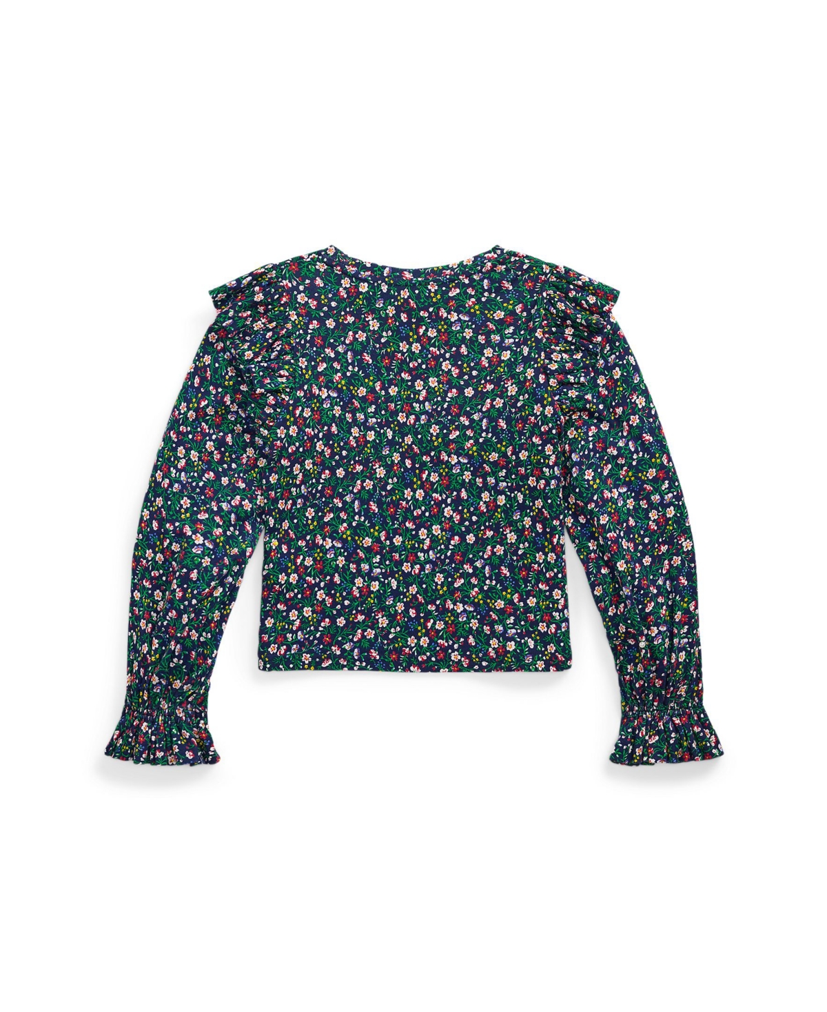 Polo Ralph Lauren Toddler and Little Girls Floral Ruffled Cotton-Modal Top - NAVY