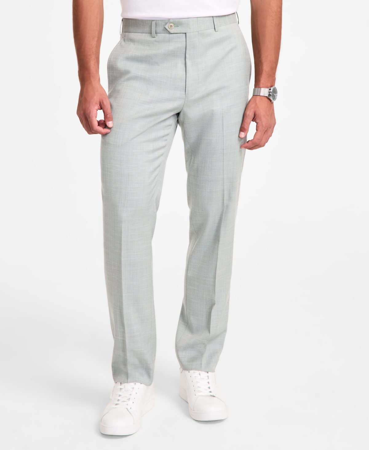 Michael Kors Men's Classic-fit Sharkskin Dress Pants In Mint