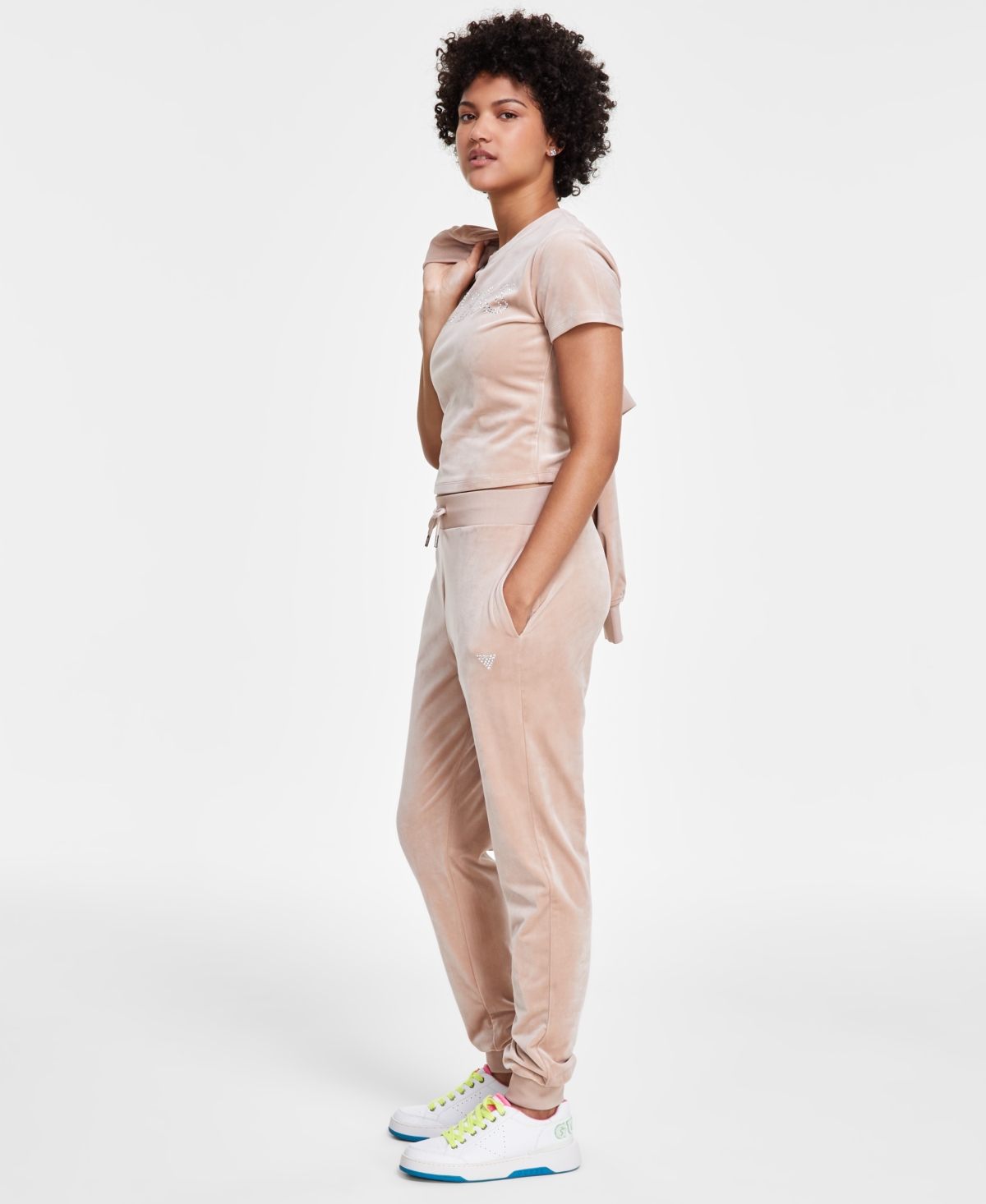 Guess Women's Couture High-Rise Pull-On Jogger Pants