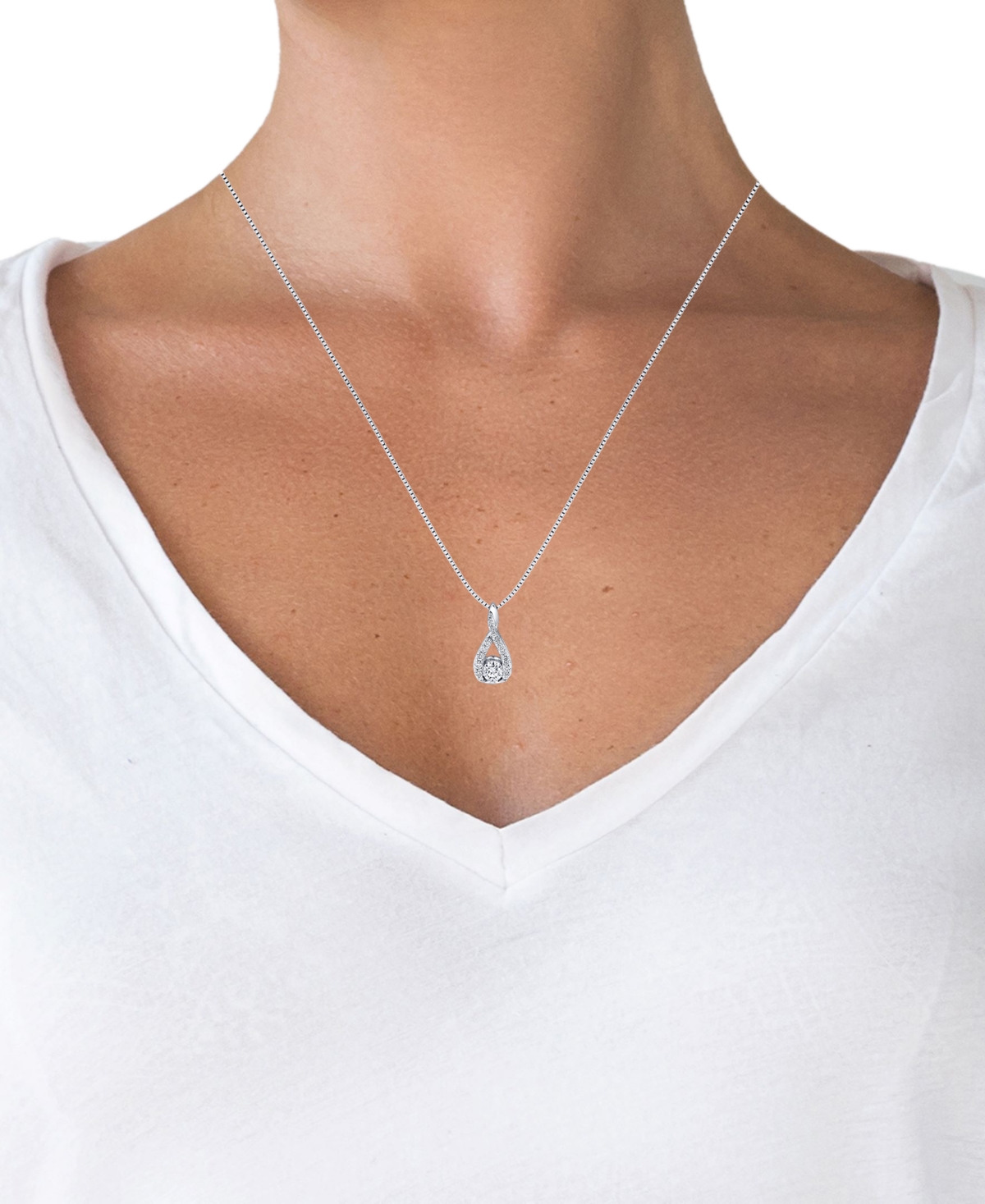 Shop Sirena Diamond Swirl Frame 18" Pendant Necklace (3/8 Ct. T.w.) In 14k White Gold