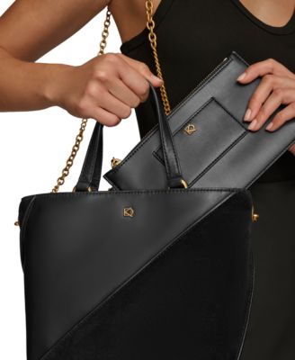 Setauket Leather & Suede Convertible Crossbody with Chain Strap