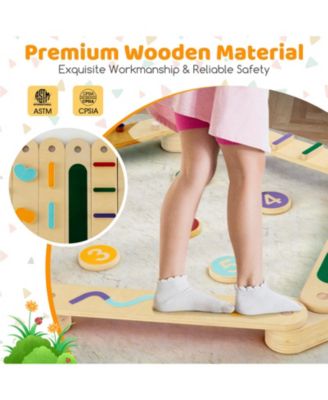 Montessori Balance Beam Set Wooden Balance Boards with Stepping Stones