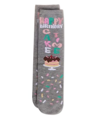Happy Birthday Cake Time Greeting Card Crew Socks