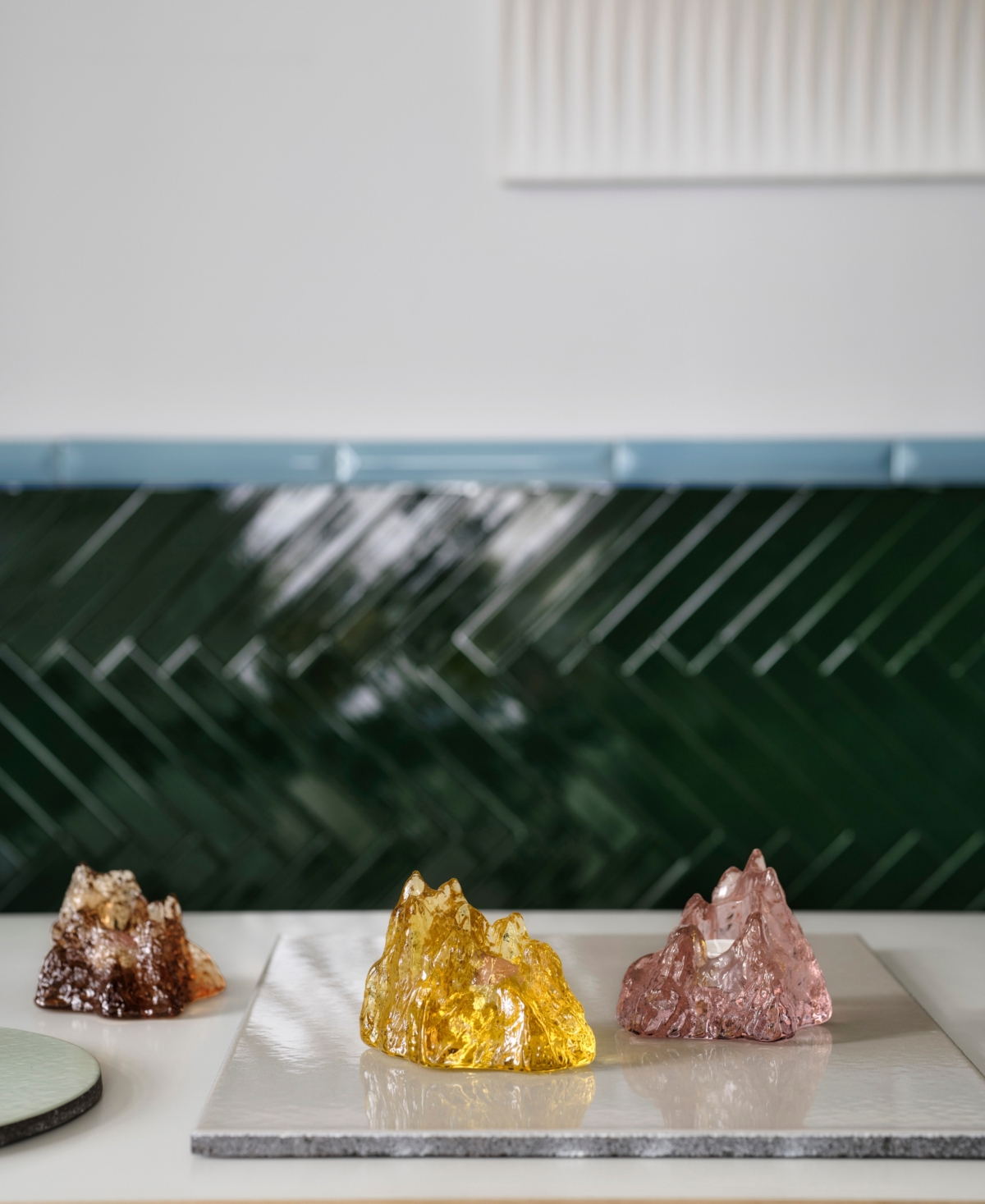 KOSTA BODA THE ROCK CRYSTAL GLASS CANDLESTICKS