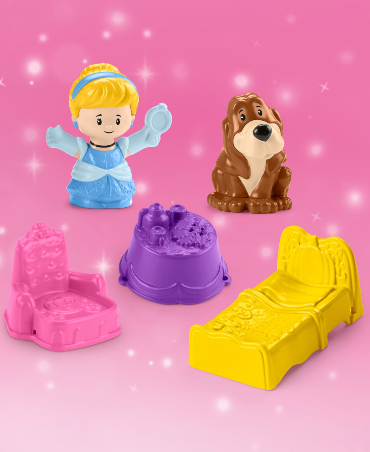Little People Disney Princess Cinderella On-the-go Playset For Toddler Pretend Play, 2 Figures In Multi-color