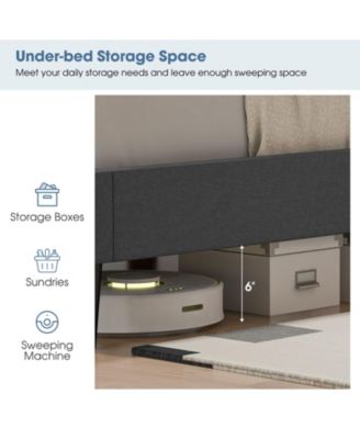 Queen Size Upholstered Platform Bed with Button Tufted Headboard