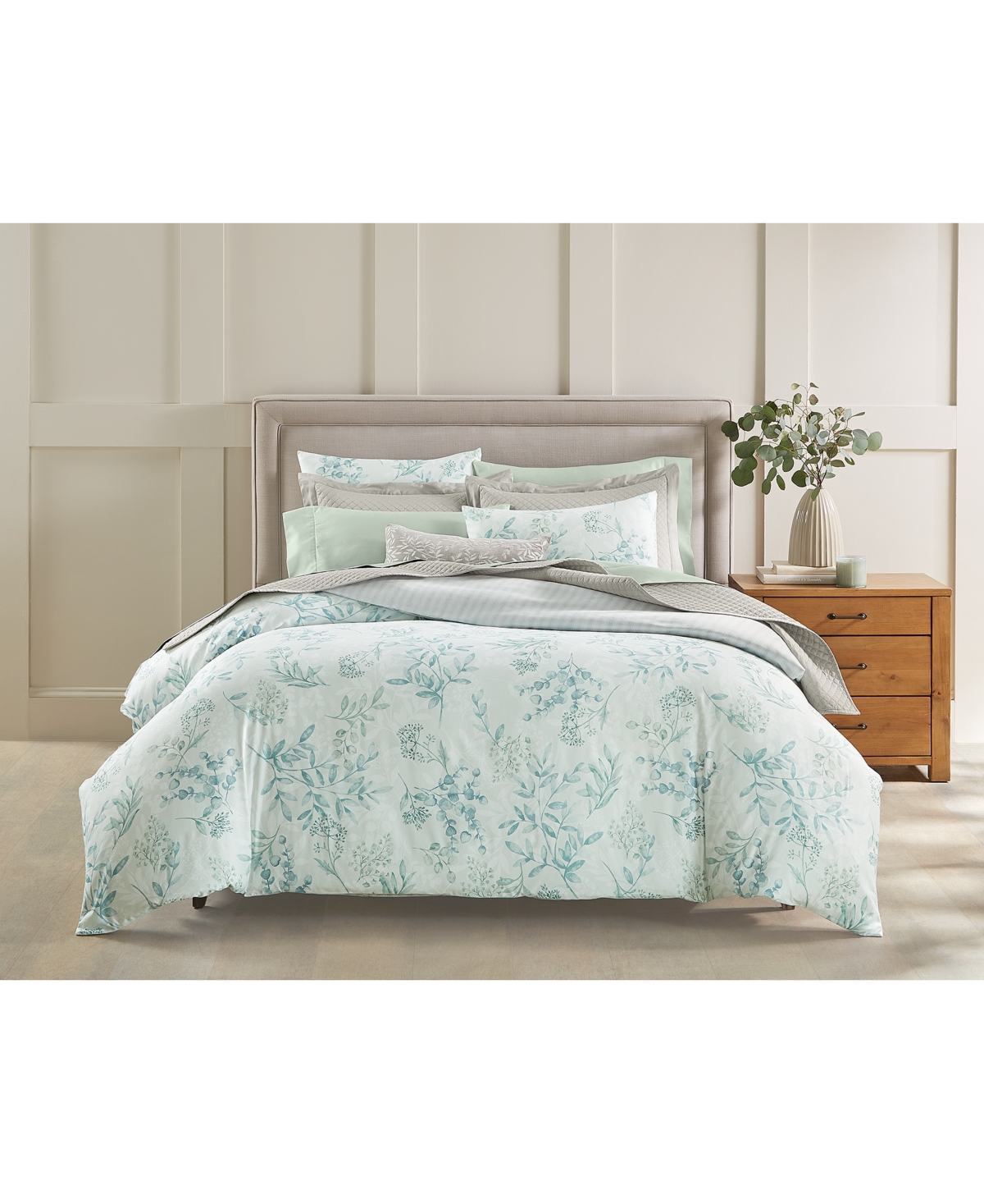Charter Club Eucalyptus Garden 3-Pc. Duvet Cover Set, Full/Queen, Exclusively at Macy's