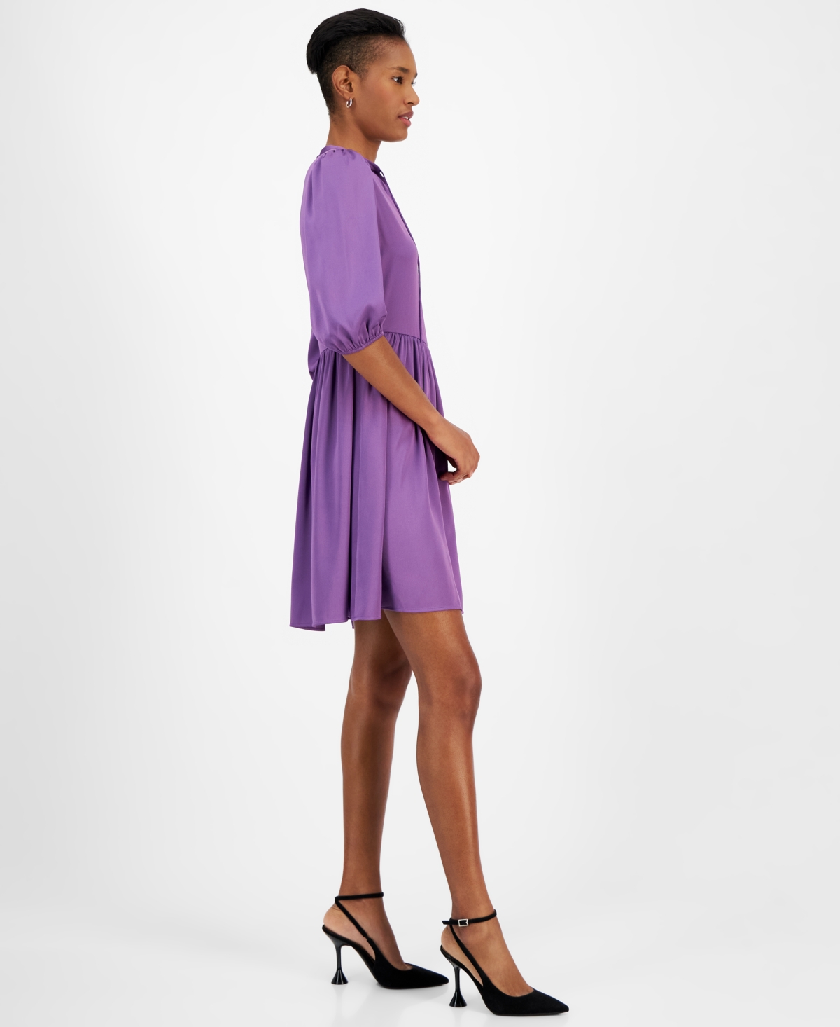 Boss Orange Women's Dorena Solid-Color Elbow-Sleeve A-Line Dress
