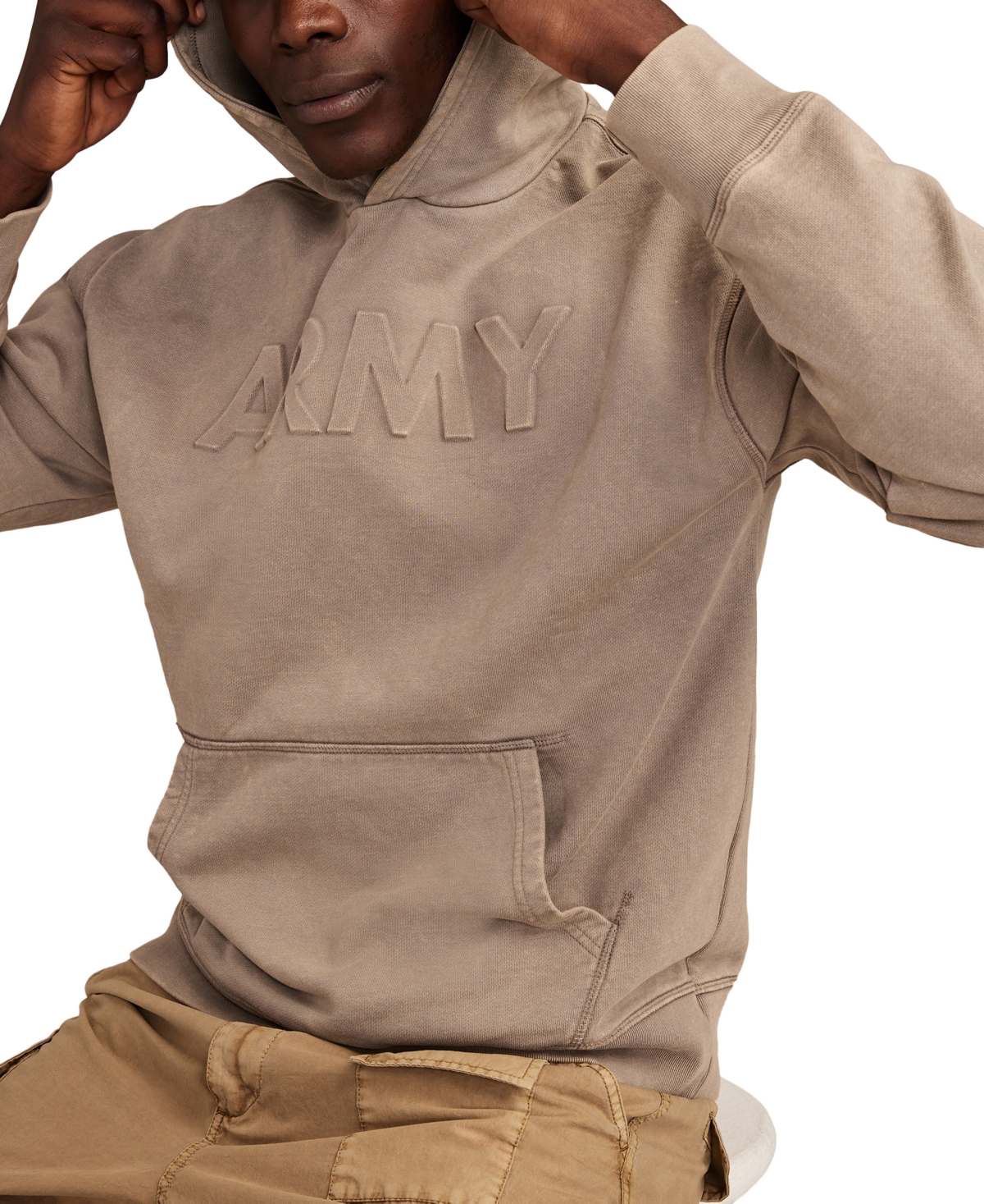 Lucky Brand Men's Long Sleeve Army Hoodie