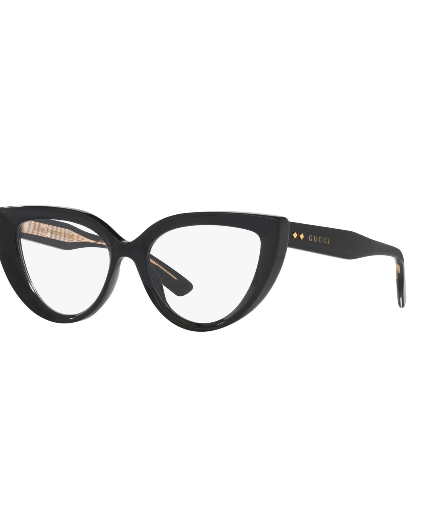 Женские очки Gucci Woman Cat Eye Plastic GG1530O Eyeglasses, цвет: Чёрный — фото 1