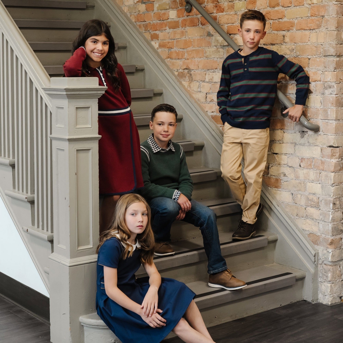 Hope & Henry Toddler Girls Long Sleeve Collared Henley Sweater Dress