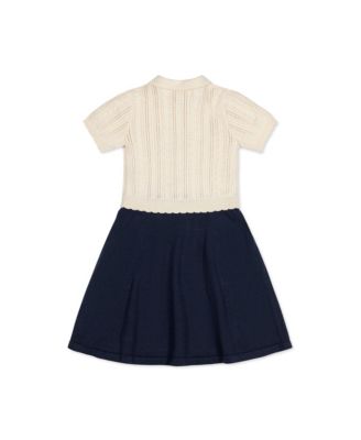Baby Girls Organic Short Sleeve French Schoolgirl Sweater Dress