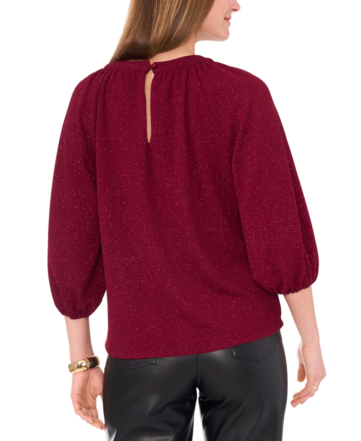 Vince Camuto Women's 3/4-Sleeve Keyhole Top