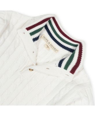 Baby Boys Mock Neck Cable Sweater with Buttons