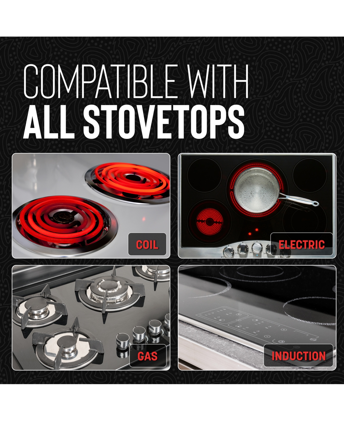 HELL'S KITCHEN CERAMIC HYBRID 5-PC. NONSTICK COOKWARE SET 