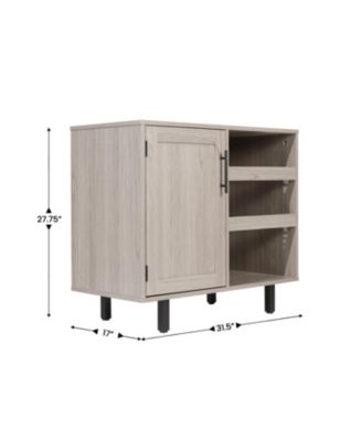 Aloise Bar And Sideboard With Storage Cabinet, Hanging Stemware Holders And Bottle Storage