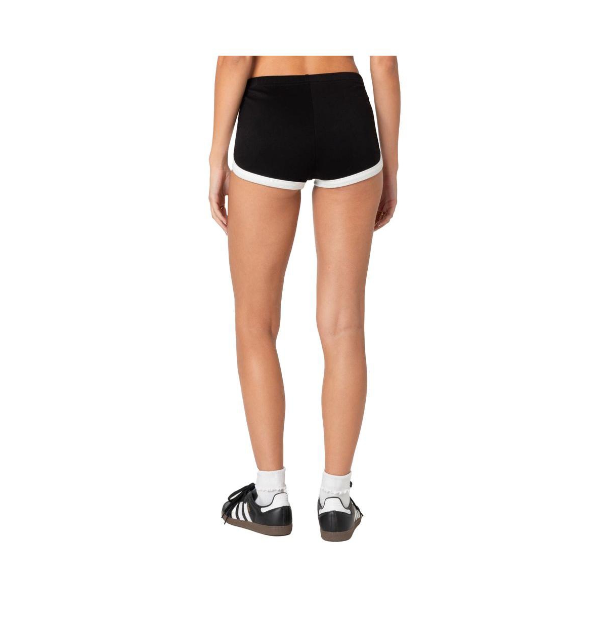 Edikted Women's Elana contrast micro shorts - Black-and-white