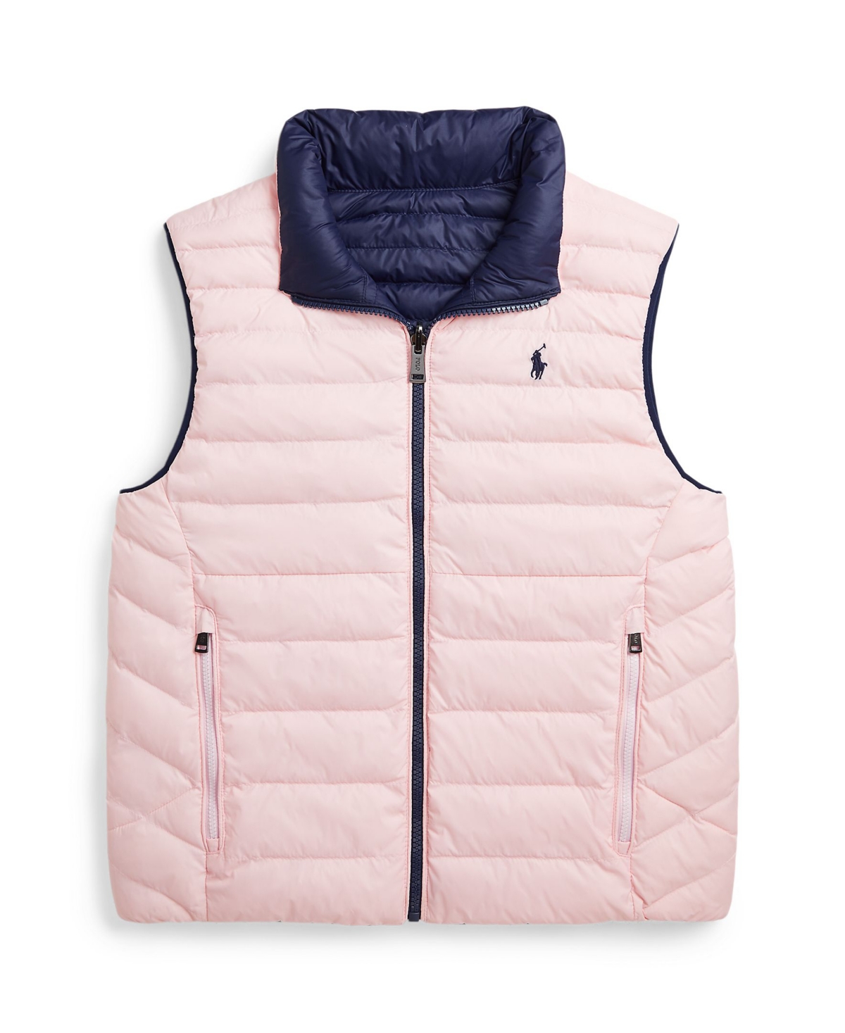 Polo Ralph Lauren Kid's Unisex P-Layer 2 Reversible Quilted Vest Jacket -Hint Of Pink