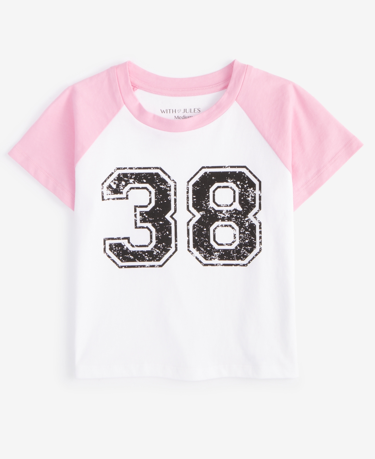 With Jules BBig Girls Raglan-Sleeve Graphic T-Shirt -(Multi)