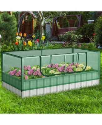 Galvanized Raised Garden Bed with Greenhouse Cover