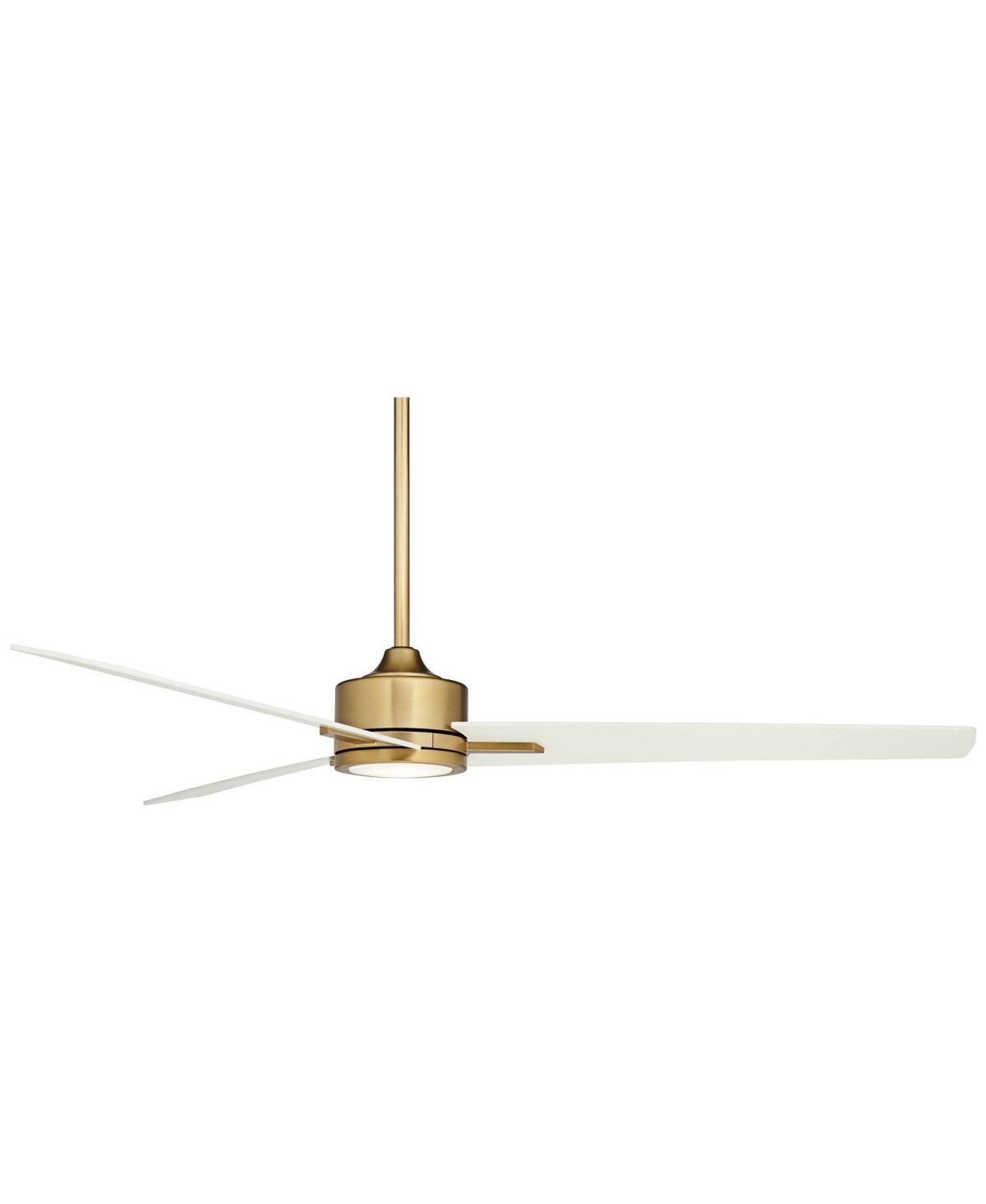 Casa Vieja Monte Largo Modern Mid Century Indoor Ceiling Fan 3 Blade Led Light Remote Control Soft Brass Finish White Blades Bedroom Living Room K