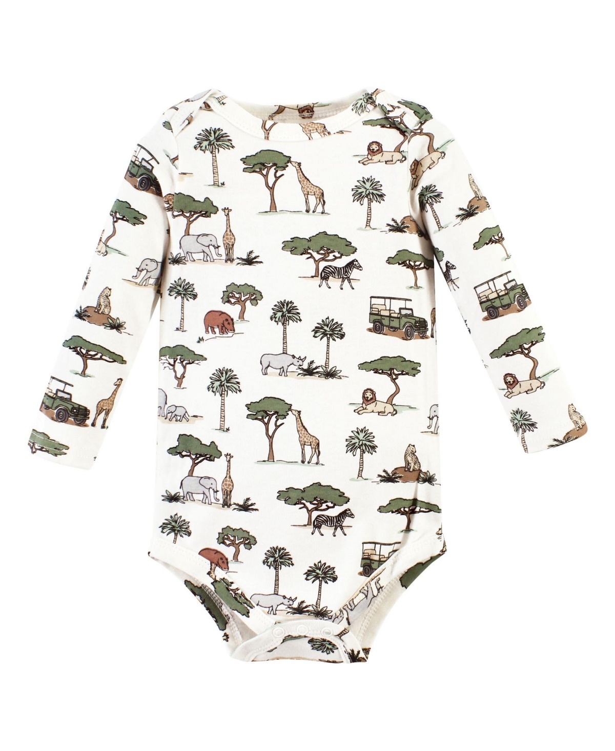 Hudson Baby Baby Boys Cotton Long-Sleeve Bodysuits - Going on safari 3-pack