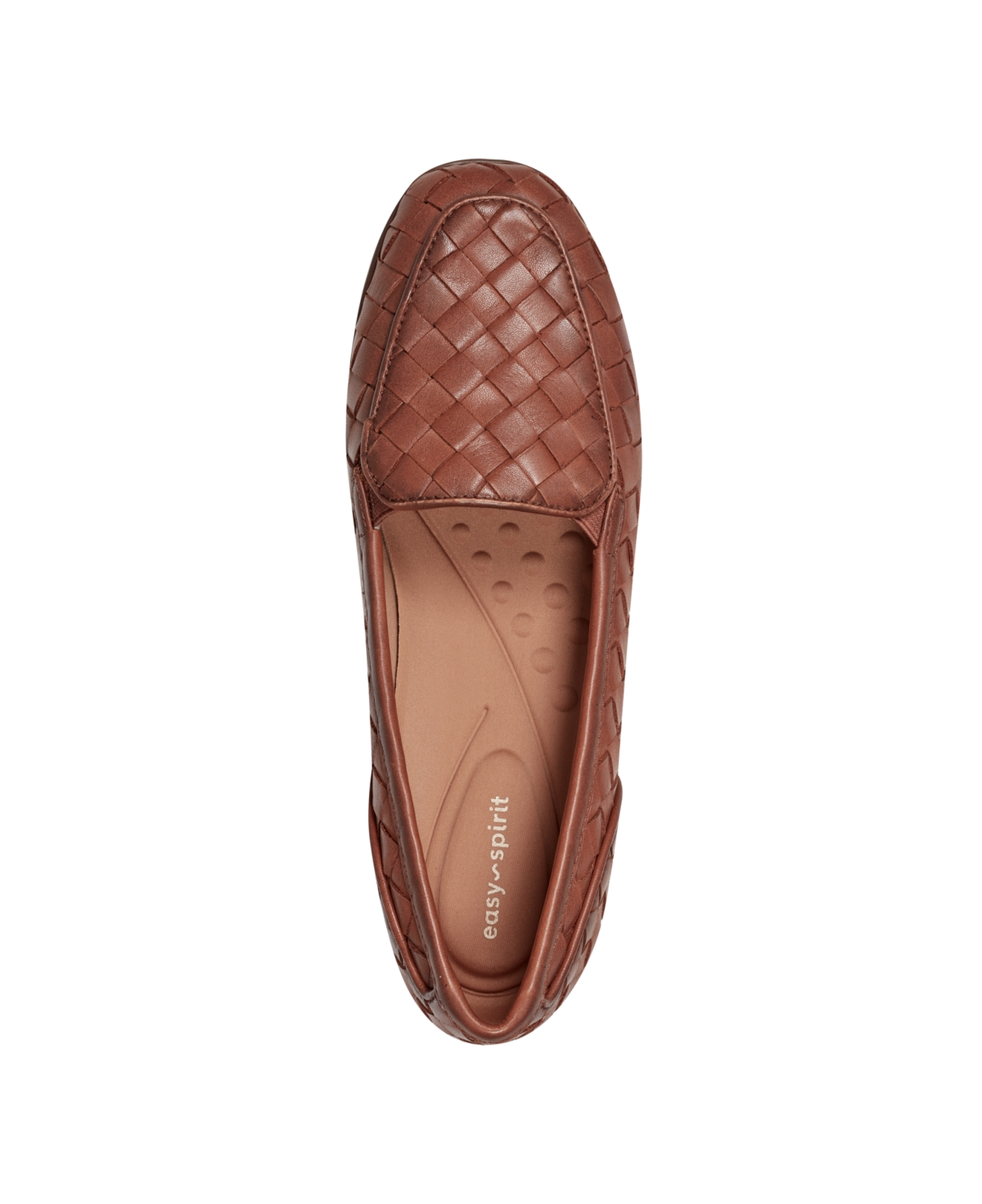 Shop Easy Spirit Women's Devitt Woven Slip-on Loafer Flats In Cognac Leather