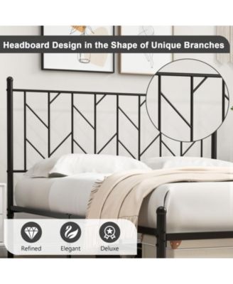 Queen Size Platform Bed Frame with Sturdy Metal Slat Support