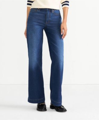 Petite Recover High Rise Wide Leg Blue Jeans