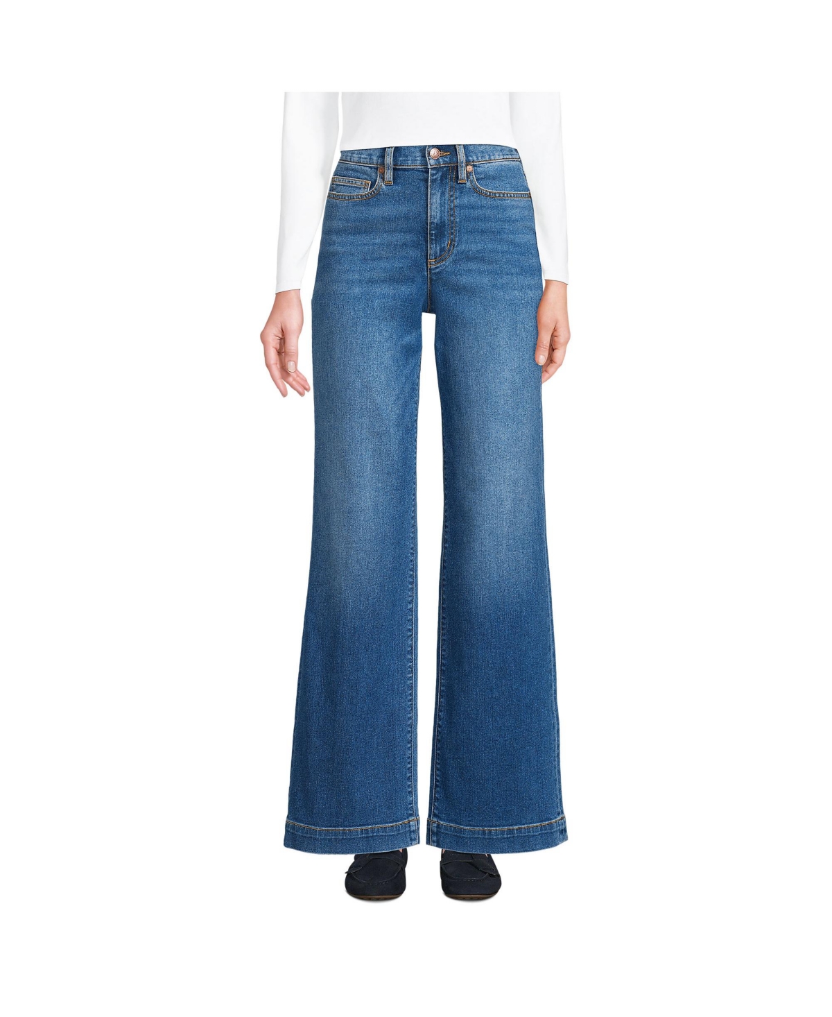 Petite Recover High Rise Wide Leg Blue Jeans - Beau blue