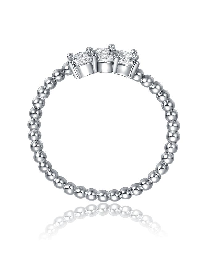 GiGiGirl Sterling Silver Cubic Zirconia Coiled Bead Stacking Ring - Macy's