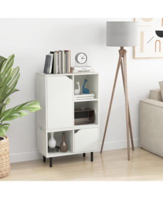 Stackable Bookcase with Adjustable Shelf and Cubes