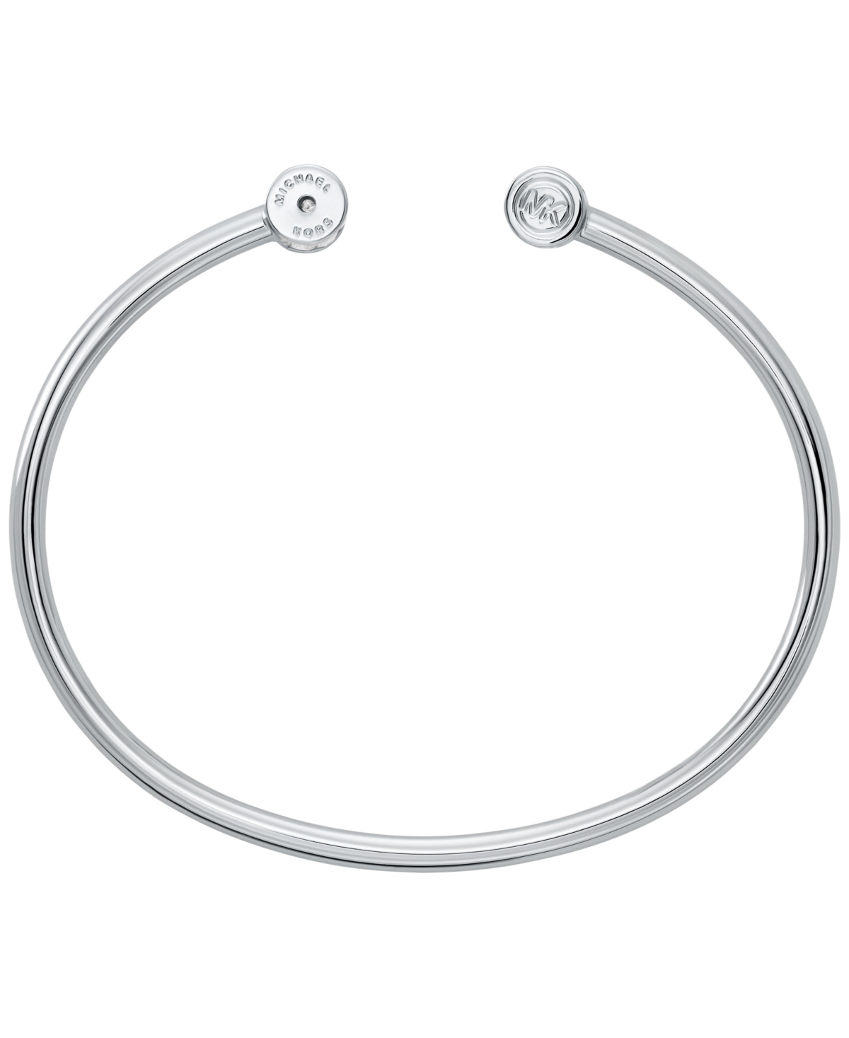 Michael Kors Brass Baguette Flex Bangle Bracelet In Silver