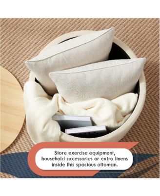 Parker Large Round Coffee Table Storage Ottoman