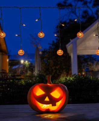 Lighted Pumpkin Curtain Icicle Lights - 5.25'