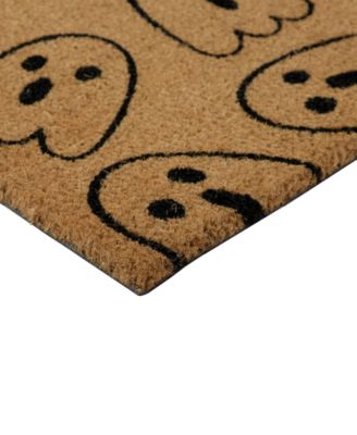 Natural Coir Boo with Ghosts Doormat, 18" x 30"