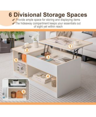 Modern Coffee Table with Lift Tabletop and Storage Compartments